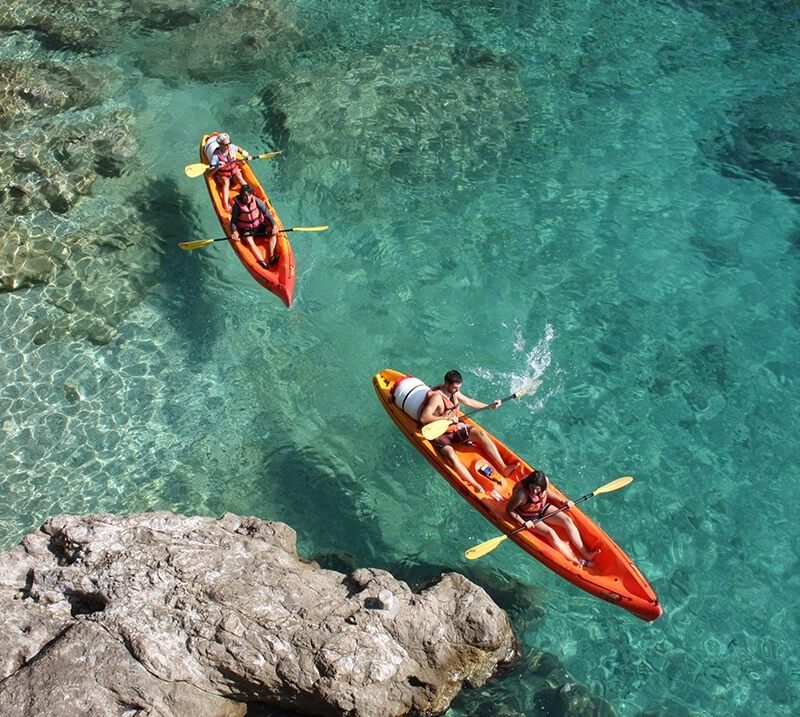 Kayaking along Taormina bay